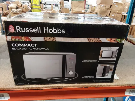 BRAND NEW BOXED RUSSELL HOBBS COMPACT BLACK DIGITAL 20L 800W MICROWAVE (1 BOX)