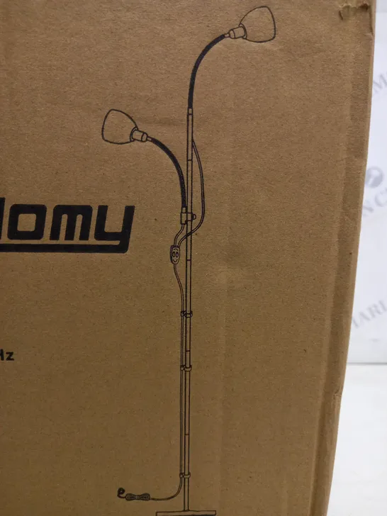 BOXED SEALED WARMIEHOMY DOUBLE HEADED FLOOR LAMP IN BLACK