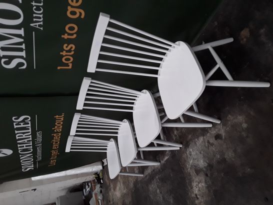 SET OF 4 WHITE DINING CHAIRS