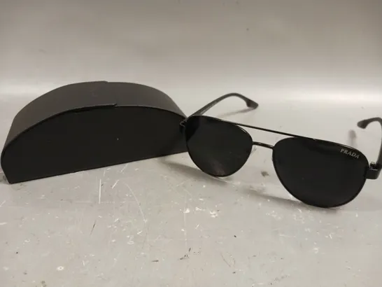 PRADA BLACK TINTED AVIATION LENS SUNGLASSES 