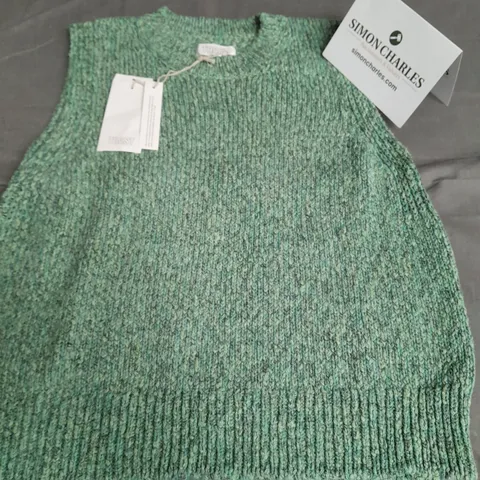 TOAST CHUNKY COTTON KNITTED TANK IN GREEN - M