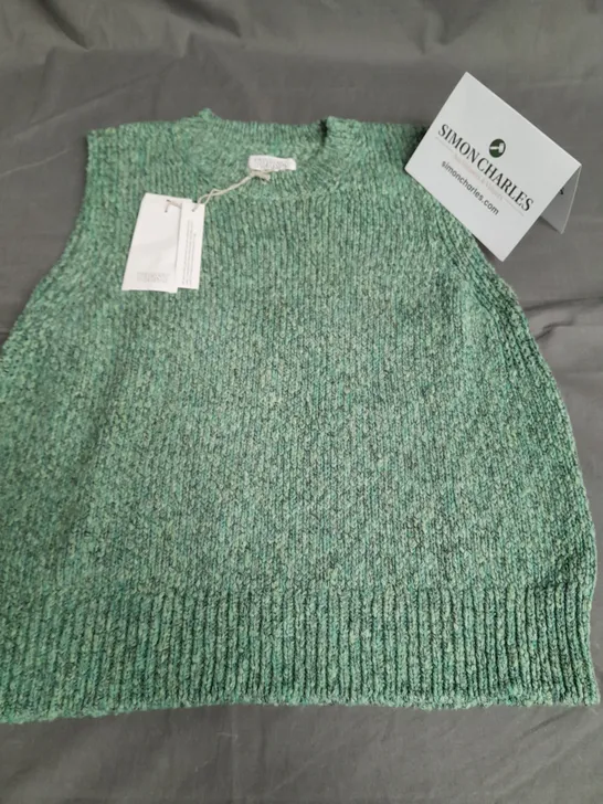 TOAST CHUNKY COTTON KNITTED TANK IN GREEN - M