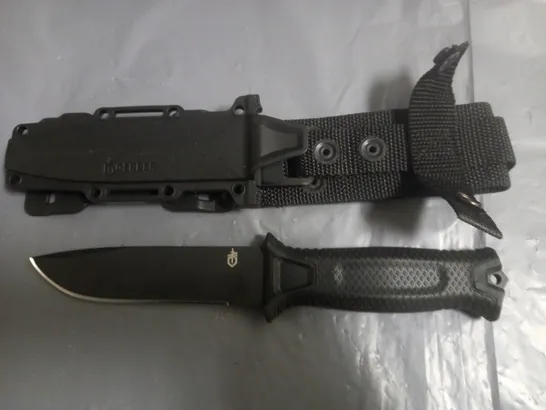 GERBER ALL BLACK 4" KNIFE WITH SHEATH