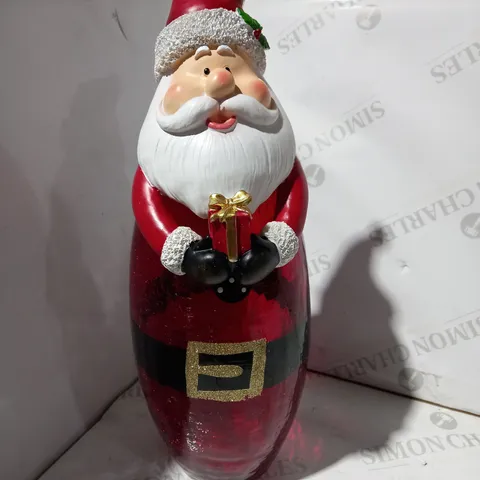 FESTIVE PRE-LIT LARGE GLASS CHRISTMAS CHARACTER - SANTA