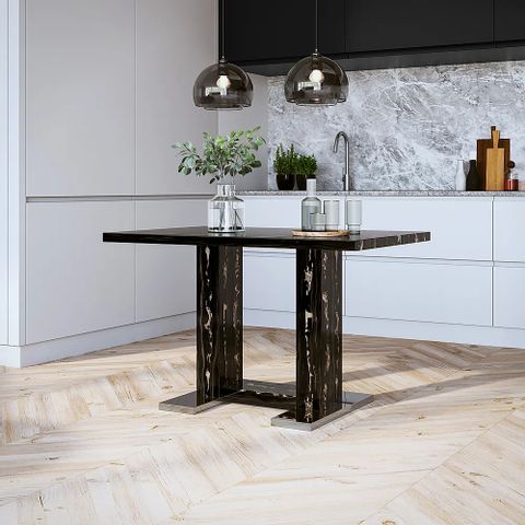 BOXED JOULE BLACK MARBLE 120CM DINING TABLE(2 BOXES)