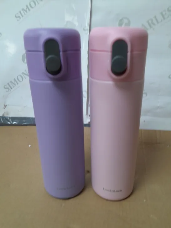 BOXED LOCK&LOCK X2 METAL INSULATED BOTTLES IN PINK AND PURPLE