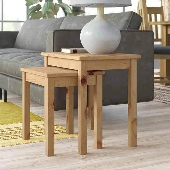 BOXED ABBIE 2 PIECE NEST OF TABLES NATURAL WAX