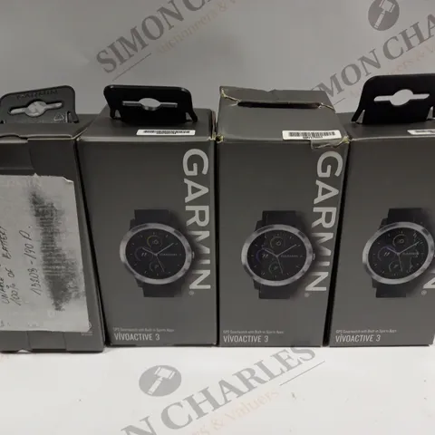 4 X BOXED GARMIN VIVOACTIVE 3 GPS SMARTWATCHES