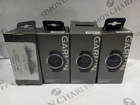 4 X BOXED GARMIN VIVOACTIVE 3 GPS SMARTWATCHES