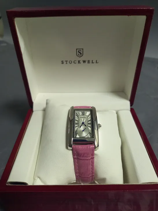 LADIES STOCKWELL WATCH TEXTURED DIAL WITH SUB DIAL MINUTE LEATHER STRAP