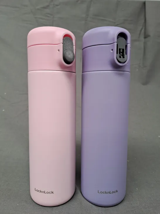 BOXED LOCK&LOCK X2 METAL INSULATED BOTTLES IN PINK AND PURPLE