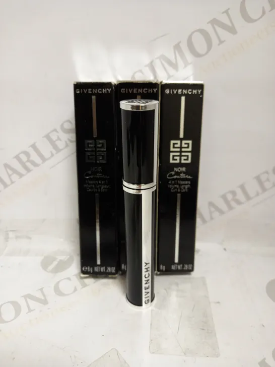 LOT OF 3 X 8G GIVENCHY NOIR COUTURE 4 IN 1 MASCARA - 4 ROSE PULSION