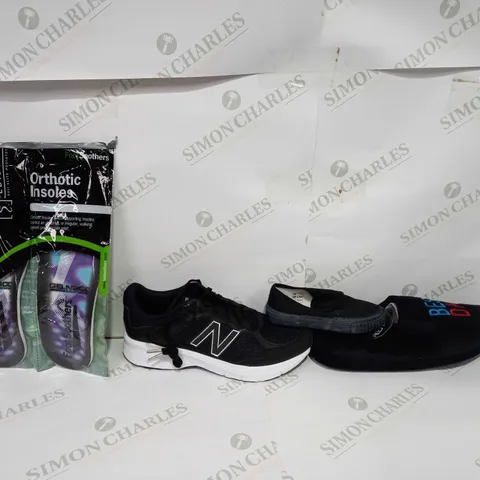 BOX OF APPROX 4 ASSORTED ITEMS TO INCLUDE - NEW BALANCE - SLIPPERS - ORTHOTIC INSOLES ECT