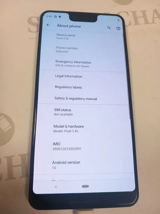 GOOGLE PIXEL 3 XL MOBILE PHONE