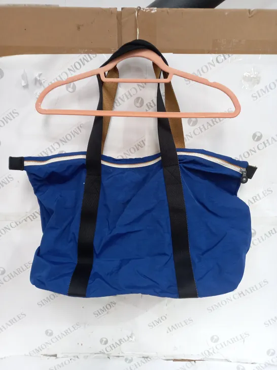 KIPLING BAG IN DEEP SKY BLUE WITH BLACK AND TAN ACCENTS 100% POLYESTER