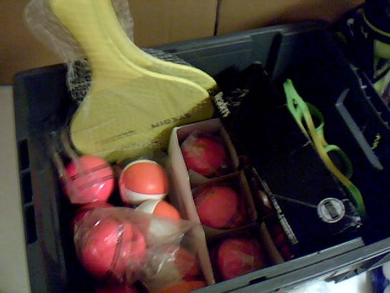 ASSORTMENT OF SPORTING ITEMS INCLUDING HEAD TENNIS BALLS AND READERS CRICKET BALLS 