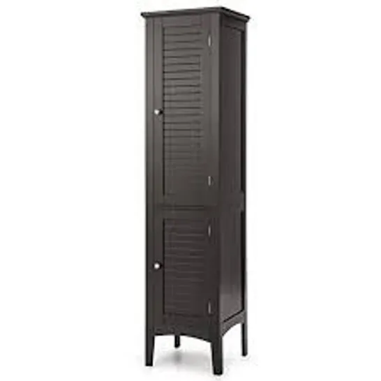 BOXED COSTWAY BAMBOO STORAGE CABINET WITH DOUBLE LOUVERED DOORS