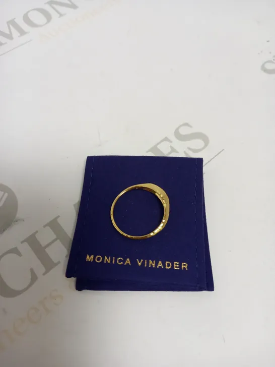 MONICA VINADER GOLD COLOURED TEXTURED RING 