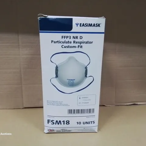 BOX OF APPROXIMATELY 60X EASIMASK FFP3 NR D FSM18 B/5 PARTICULATE RESPIRATOR CUSTOM FIT (1 BOX)