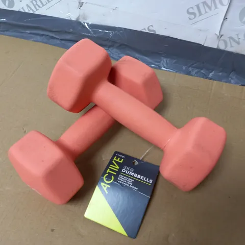 PAIR OF ACTIVE 3KG DUMBELLS