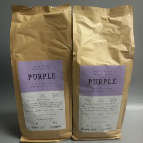 LOT OF 2 1KG PACKS OF HOUSE BLEND PURPLE COFFEE 