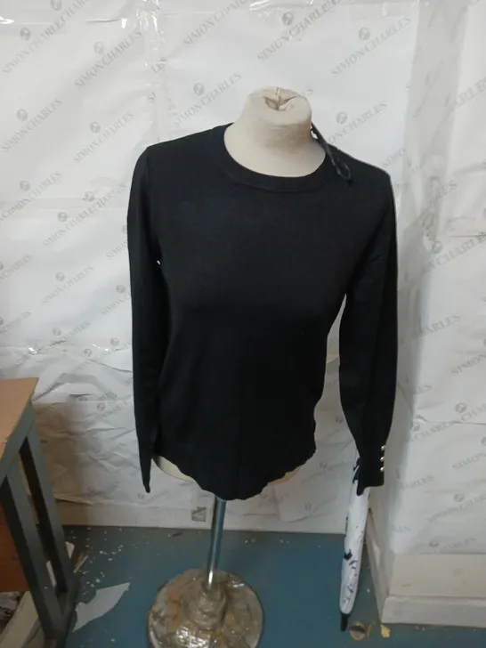 KNIT CREW TOP BLACK SIZE 12 WOMENS