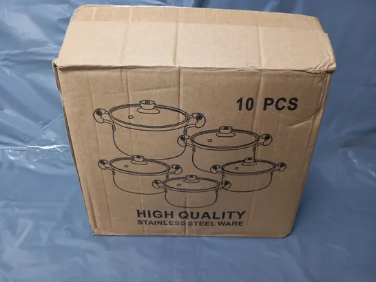 BOXED 10PCS STIANLESS STEEL WARE - COLLECTION ONLY