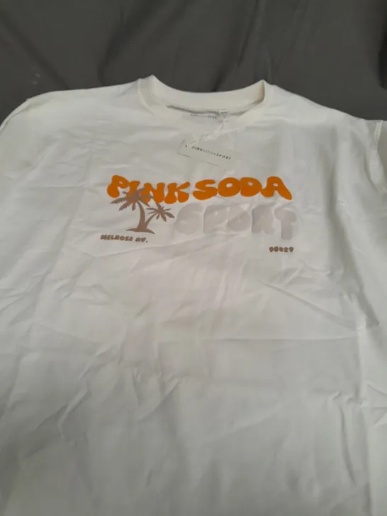 PINKSODASPORT GRAPHIC T-SHIRT IN OFF WHITE - XL