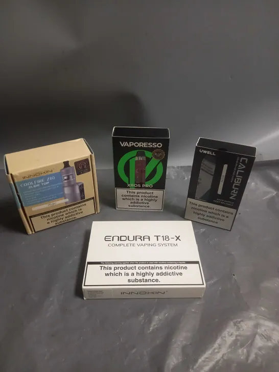 APPROXIMATELY 20 BOXED E-CIGARETTES TO INCLUDE UWELL, VAPORESSO, INNOKIN ETC