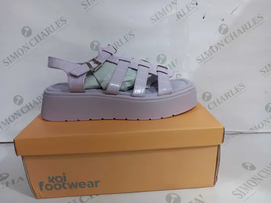 KOI FOOTWEAR RIAKUMA LILAC CROC CHUNKY SANDALS - EU 42