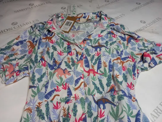 SUGARHILL LAURETTA SHIRT DRESS IN LOST DINOSAURS DESIGN - UK 16