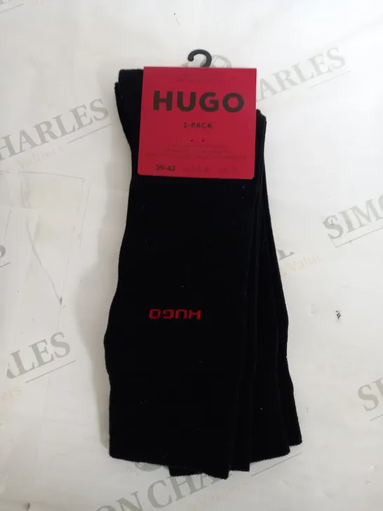 HUGO BLACK PAIR OF 2 SOCKS - 5.5-8 