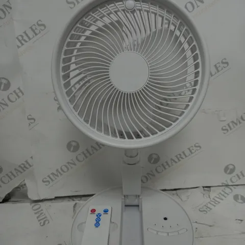 BELL & HOWELL OSCILLATING FOLDING RECHARGEABLE FAN, WHITE