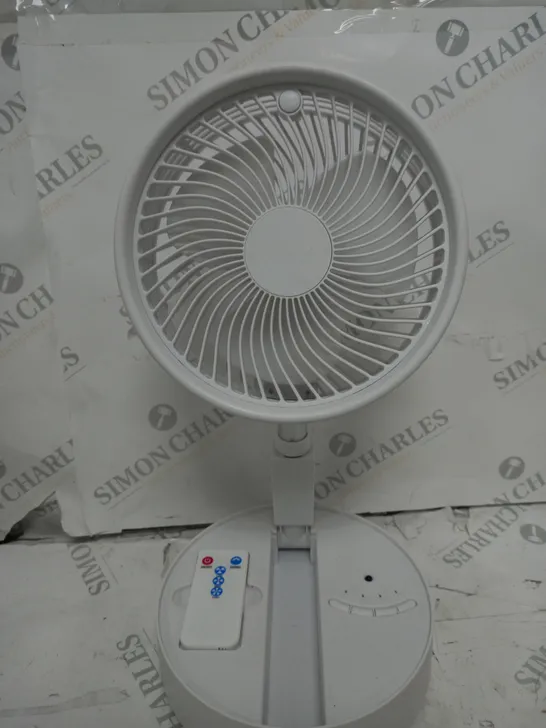 BELL & HOWELL OSCILLATING FOLDING RECHARGEABLE FAN, WHITE