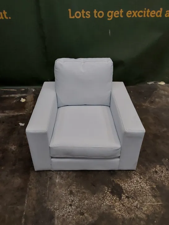 DESIGNER FAUX LEATHER ARMCHAIR IN WHITE