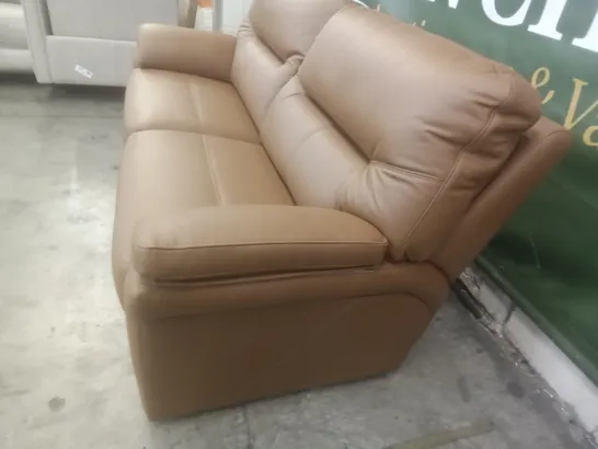 DESIGNER G PLAN MADE SEATTLE 3 SEATER SOFA - CAMBRIDGE TAN LEATHER