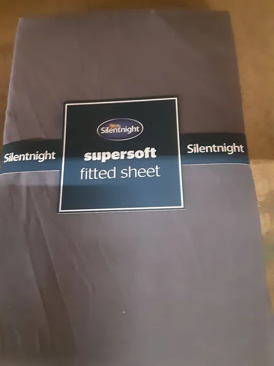 SILENTNIGHT SUPERSOFT FITTED SHEET DOUBLE CHARCOAL 