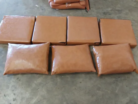 BROWN LEATHER SOFA CUSHIONS (2 ITEMS)