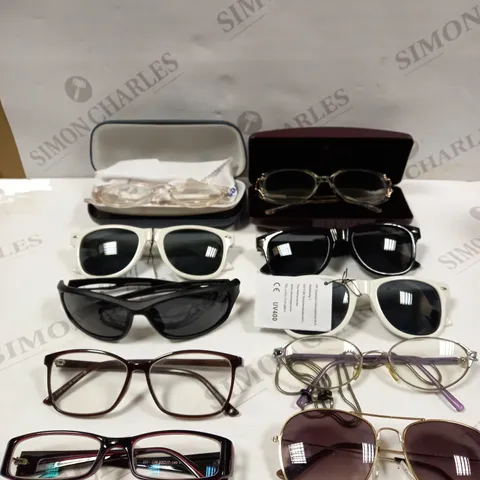 BOX OF APPROXIMATELY 10 ASSORTED EYE & SUNGLASSES IN VARIOUS STYLES	