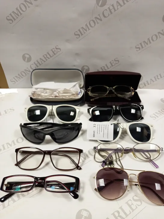 BOX OF APPROXIMATELY 10 ASSORTED EYE & SUNGLASSES IN VARIOUS STYLES	