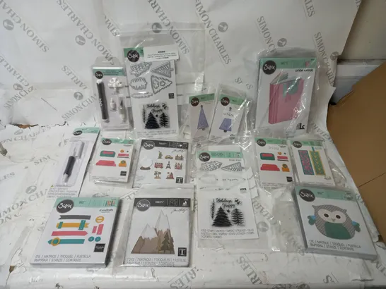 BOX OF APPROX 20 ASSORTED SIZZIX CRAFT PRODUCTS TO INCLUDE VARIOUS THINLITS, DIE PICK, MULTI TOOL STARTER KIT, ETC. 