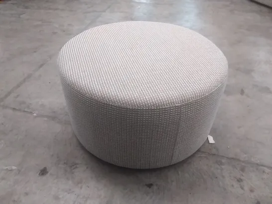 QUALITY BRITISH DESIGNER G PLAN CIRCULAR FOOTSTOOL 13 - LIGHT GREY FABRIC 