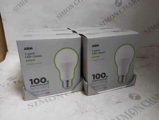 LOT OF APPROX 36 BRAND NEW 100W LED SCREW BOTTOM LIGHTBULBS (18 X 2PK)