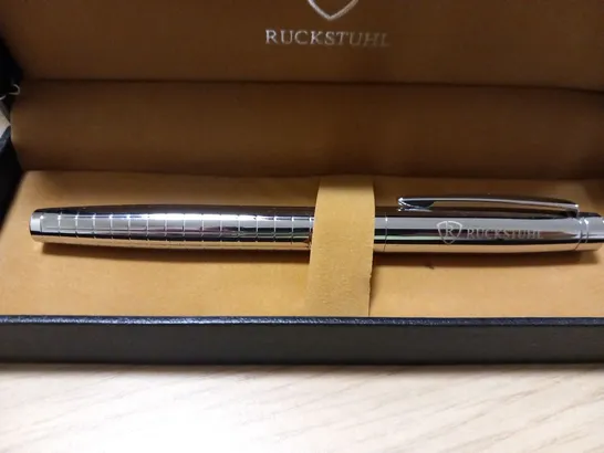 RUCKSTUHL STAINLESS STEEL LUXURY PEN IN GIFT BOX – HAND ASSEMBLED – RRP £80