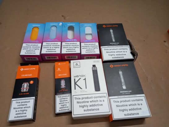 LOT OF APPROXIMATELY 28 ASSORTED VAPING ITEMS TO INCLUDE GEEK VAPE G18 AND AEGIS + VOOPOO VINCI