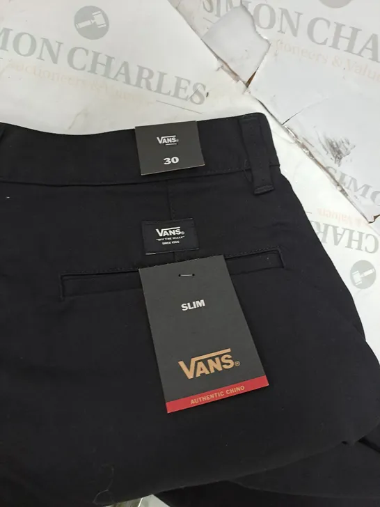 VANS SLIM BLACK TROUSERS - 30