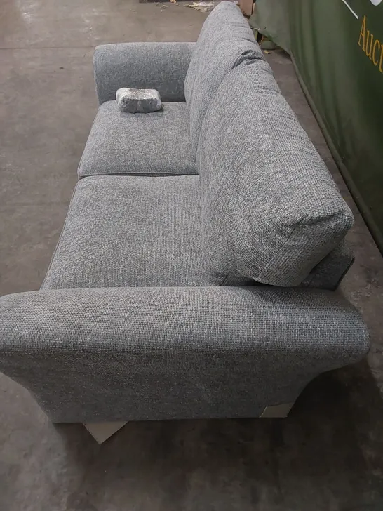 DURY 3 SEATER CHUNKY WEAVE FIXED BACK SOFA - GREY