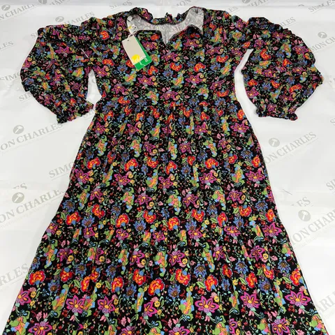 BODEN FLORAL PRINT MAXI DRESS IN MULTICOLOUR SIZE 10R