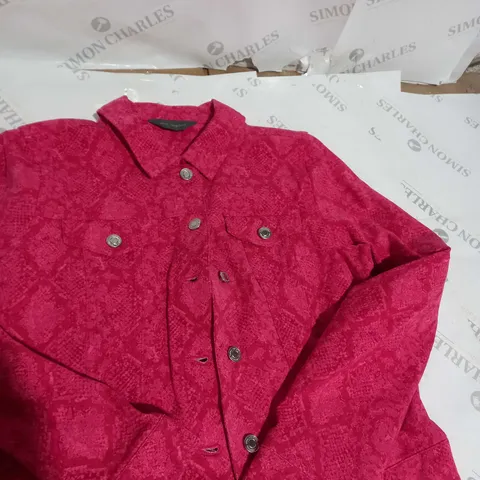 RUTH LANFORD PINK BUTTON JACKET SIZE 10