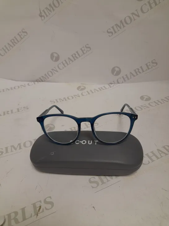 SCOUT DALLAS SHINY BILAYER BLUE ROUND FRAMED GLASSES